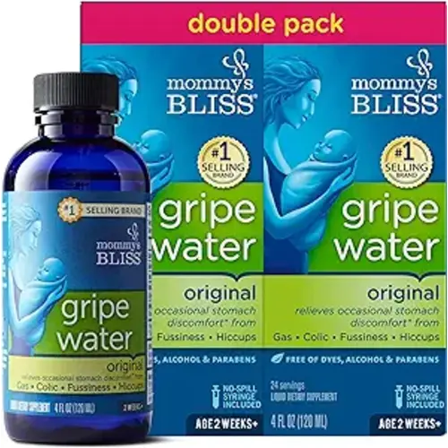 Mommy's Bliss Original Gripe Water, Infant Gas and Colic Relief, Gentle & Safe, 2 Weeks+, 4 Fl Oz (Pack of 2)