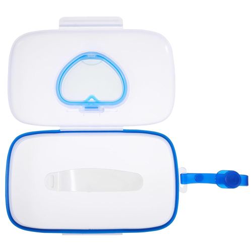 On- The- Go Wipes Dispenser Baby Wipe Holders Travel Stroller Box Refillable Container for Car Bathroom Living Room Pouch Blue Travel Tissue Dispenser Blue