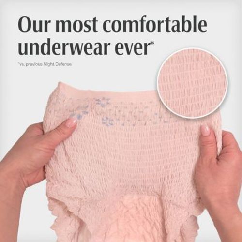 Depend Night Defense Adult Incontinence Underwear for Women - Overnight Absorbency - Blush