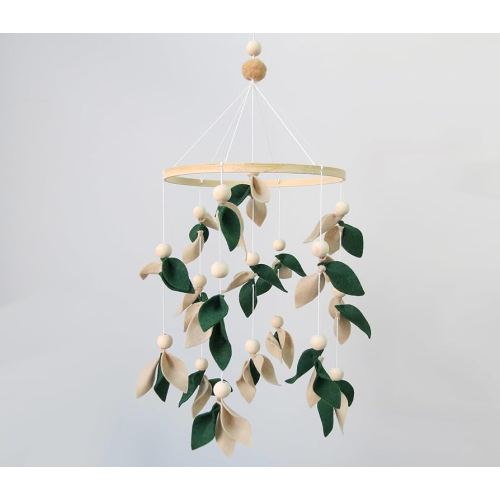 Green Leaf Crib Mobile, Forest Crib Mobile for Boys & Girls, Forest Baby Mobile for Crib, Woodland Mobile for Crib