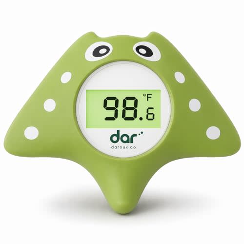 Baby Bath Thermometer, Floating Digital Water Thermometer with 3-Color Backlit Temperature Alert, BPA-Free Waterproof Bath Toy, Accurate LCD Display for Infant, Toddler, Kids & Pets