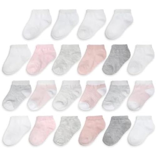 Fruit of the Loom Baby 22-Pack Grow & Fit Flex Zones Low Cut Stretch Socks - Unisex, Girls, Boys