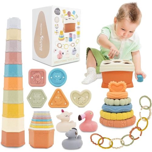 Shape Sorter for Toddler 1-3, 5 in 1 Montessori Learning Toys