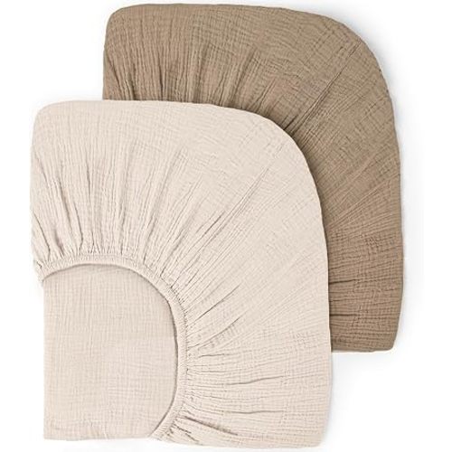 lulumoon Muslin Crib Sheets for Baby: 52x28 Fit for Standard Crib Mattress