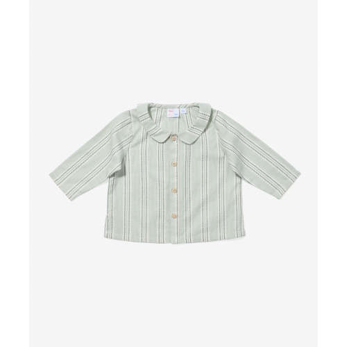 Jefferson Baby Shirt, Sage Chevron Stripe