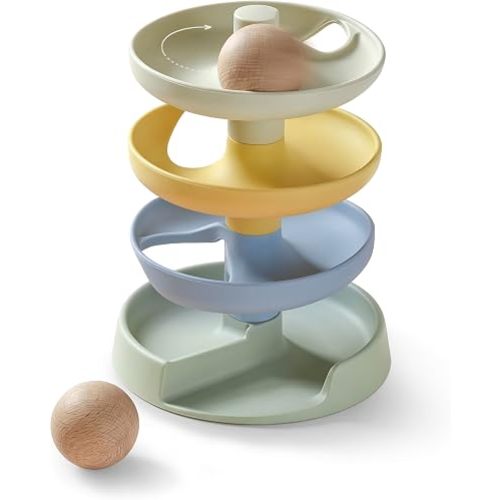 Mitico Montessori Ball Drop Toy, Silicone Spiral Tower for Babies 10M+
