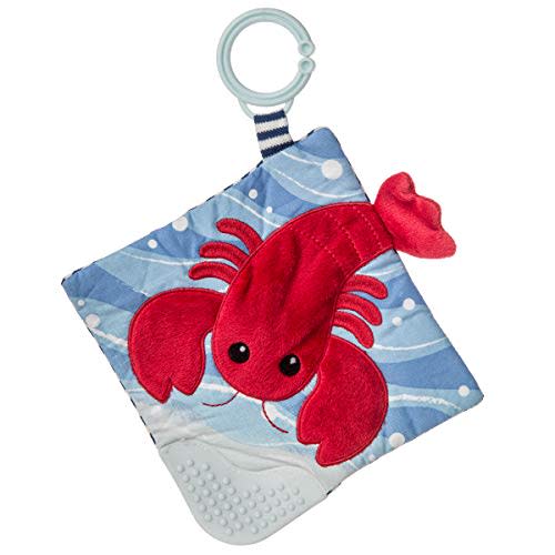 Mary Meyer Crinkle Teether Toy with Baby Paper and Squeaker, Lobbie Lobster, 6 x 6-Inches
