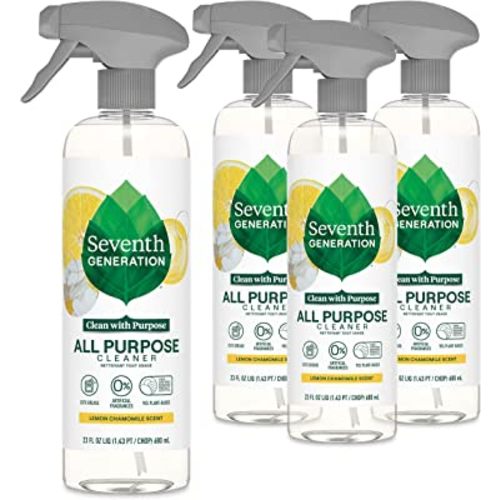 Seventh Generation All Purpose Cleaning Spray Surface Cleaner Lemon Chamomile scent Cuts Grease 23 oz, Pack of 4
