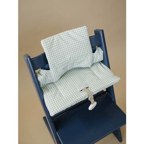 Sage Green Gingham Cushion for the Stokke Tripp Trapp Highchair