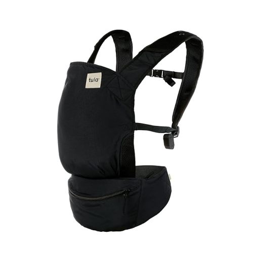 Baby Tula Lite Compact Baby Carrier, Ultra Compact and Lightweight, Convenient Carry Pouch, Ergonomic and Multiple Positions for 12 – 30 pounds - Black