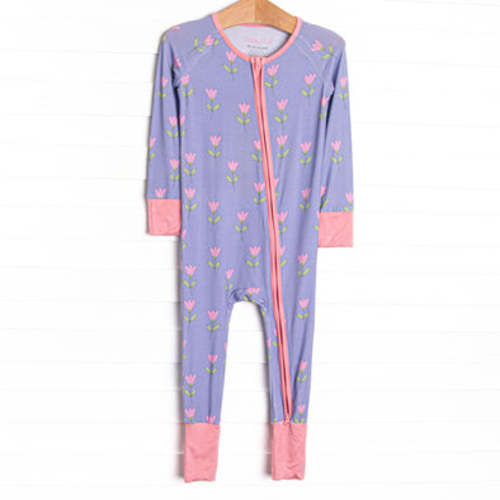 Tulip Blooms Bamboo Zippy Pajama, Purple – Stitchy Fish
