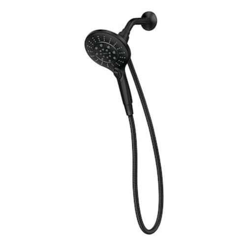 Moen Engage Magnetix Matte Black 5.5-in Round Handheld Shower Head 2.5 GPM 26112BL at Lowes.com