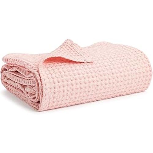 Simka Rose Waffle Baby Blanket - Soft Breathable Cotton Swaddle for Nursery, Stroller & Crib - Receiving Blanket for Boys & Girls, Gender Neutral Toddler
