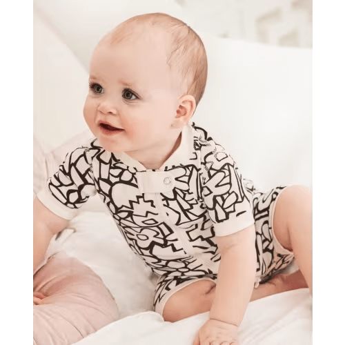 (6-12M) HannaJams™ Sleeper - Full Bloom on Ecru