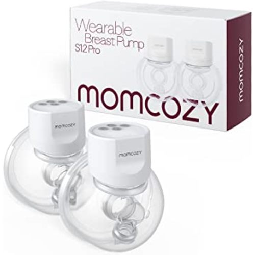 Momcozy S12 Pro Hands-Free Breast Pump Wearable, Double Wireless Pump with Comfortable Double-Sealed Flange, 3 Modes & 9 Levels Electric Pump Portable, Smart Display, 24mm, 2 Pack White