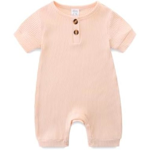 Unisex Newborn Baby Romper Ribbed Onesie Infant Long/Short Sleeve Jumpsuit