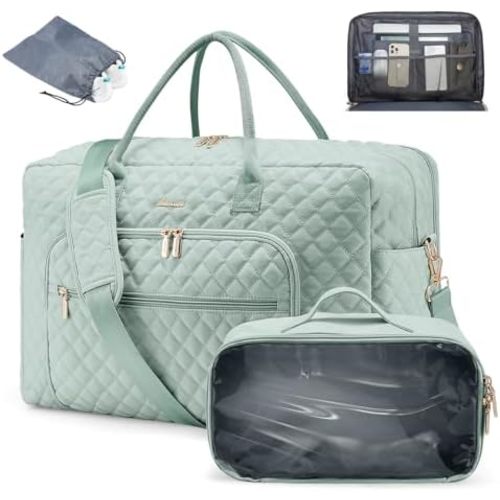 LOVEVOOK Travel Duffle Bag - Women's Weekender Carry On Overnight Laptop & Gym Bag With Toiletry/Shoe Pocket, Hospital Labor Bag