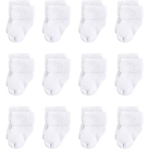 Touched by Nature Unisex Baby Organic Cotton Socks - 6-12 Months - White Terry