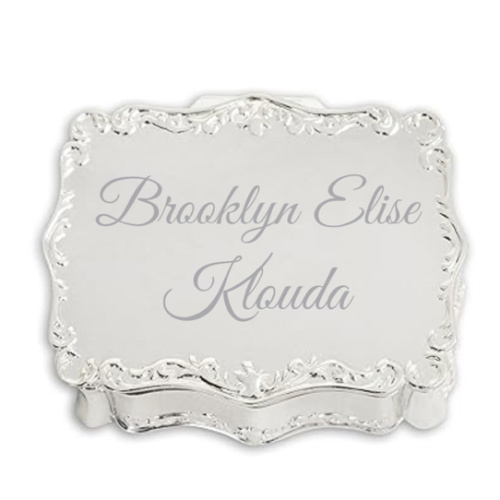 Personalized Small Jewelry Keepsake Box with Custom Engraved Name