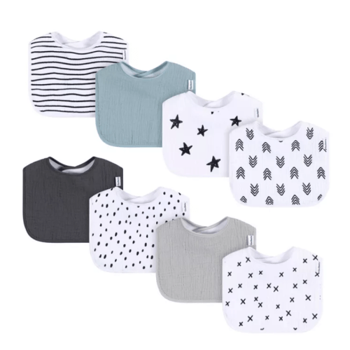 Baby Muslin 8 Pack Drooling Bibs