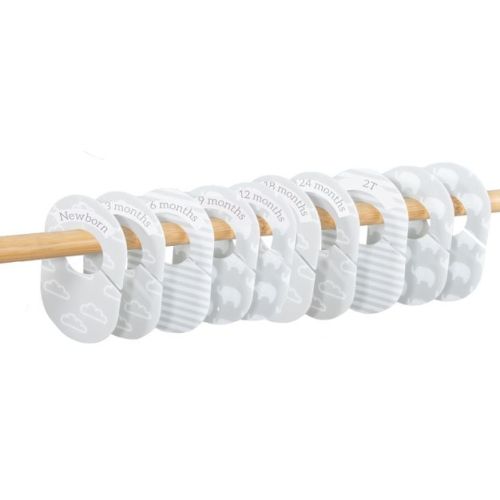The Peanutshell 10-Pack Grey Nursery Closet Organizer Dividers