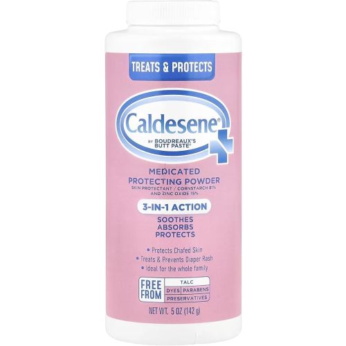 Caldesene Medicated Protecting Powder with Zinc Oxide & Cornstarch-Talc Free, 5 Ounce (3 Pack)
