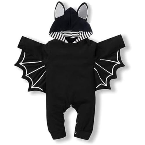 My First Halloween Outfit Newborn Baby Boy Clothes Cosplay Infant Bat Costume Hoodie Romper 0-12 Months