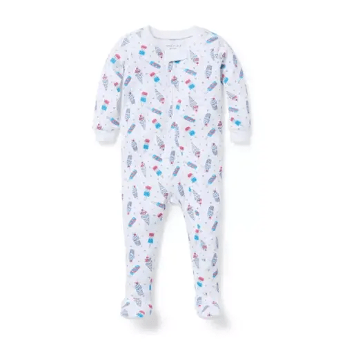 Baby White Ice Cream Baby Organic Cotton Ice Cream Footed Pajama by Janie and Jack