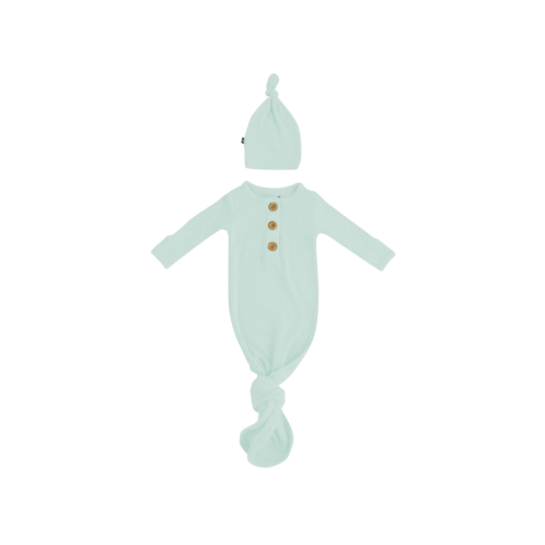 Buy Kyte BABY Ribbed Knotted Gown with Hat Set Sage Newborn at Well.ca | Free Shipping $35+ in Canada