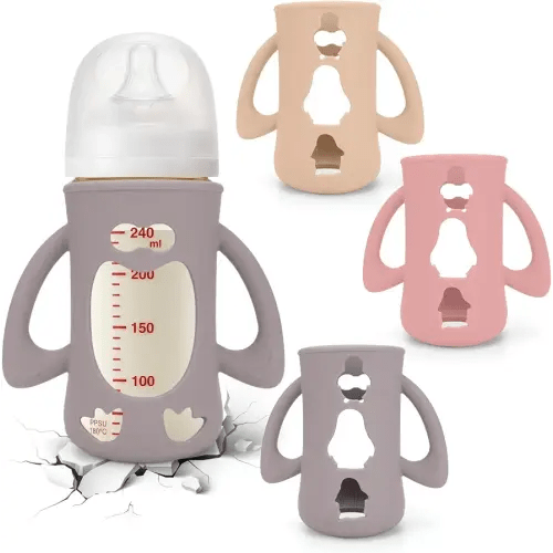 BUSOHA 3 Pack Silicone Sleeves for Pigeon 8oz Baby Bottle