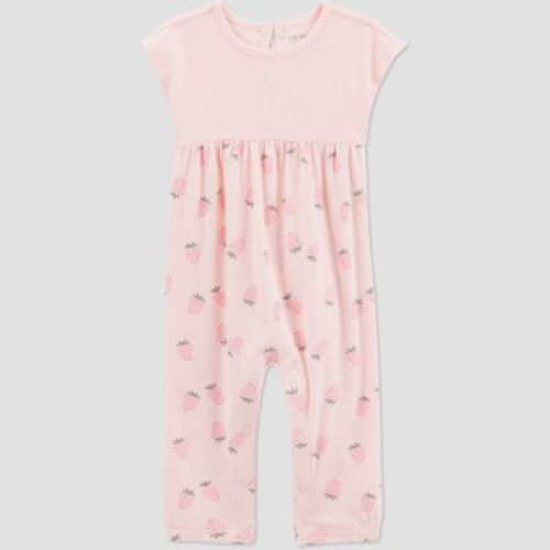 Carter's Just One You®️ Baby Girls' Raspberry Fruit Ribbed Romper- Pink
