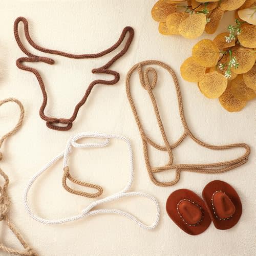 RattanView 3 Pcs Western Wall Decor Boho Nursery Room Decor Cowboy Boots Cowboy Hat Classroom Decorations Howdy Sign 3 Size Woven Macrame Decoration Cow Skull for Home Nursery Bedroom Living Room