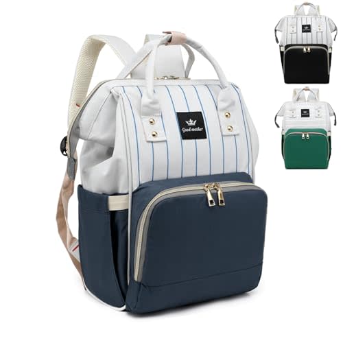 Blue Baby Diaper Bag Backpack - Large Travel Bag for Boys & Girls, Newborn Essentials