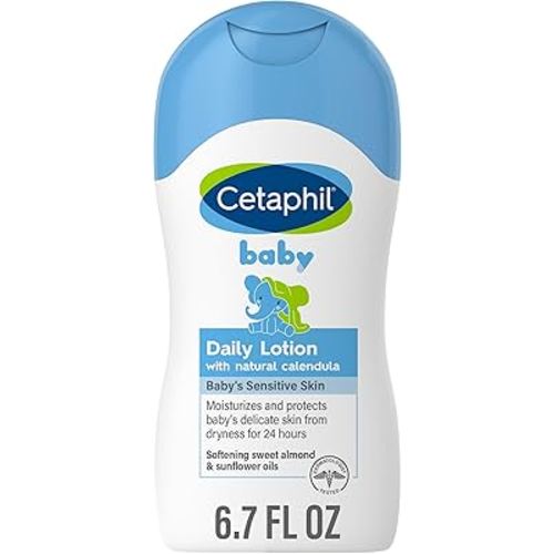 Cetaphil Baby Daily Lotion with Organic Calendula, Hypoallergenic, Sweet Almond & Sunflower Oils,6.7 Fl. Oz (Packaging May Vary)