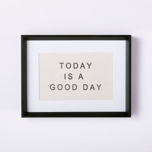 12" x 16" Today is a Good Day Framed Wall Canvas Brown - Threshold™ designed with Studio McGee: Inspirational Quote Decor