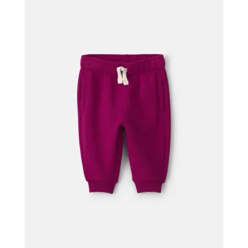 Baby Girl Fleece Pants - Maroon | Carter's