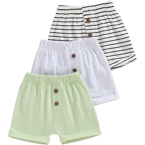 Baby Boys' Toddler 3-Pack Pull-on Jogger Shorts Classic Fit Elastic Waist Shorts Kids Multipacks Pants