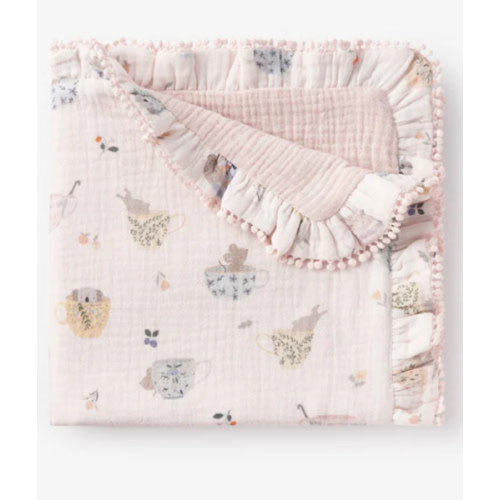 Tea Party Organic Muslin Security Blanket