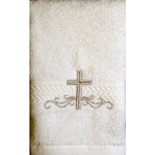 Integrity Designs Baby Baptism Terrycloth with Silver Cross