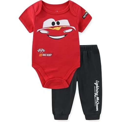 Disney Cars McQueen Baby Boys Bodysuit and Pants 2 Pc Set for Infants