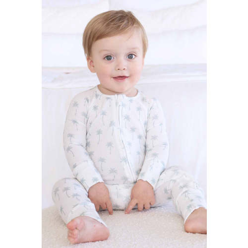 Preppy Palms Bamboo Waffle Convertible Zip Romper