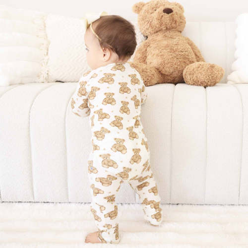 Beary Sweet Bamboo Waffle Convertible Zip Romper