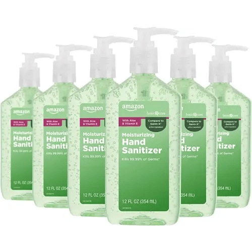 Amazon Basic Care - Aloe Vera Hand Sanitizer 62%, 12 fl oz (Pack of 6)