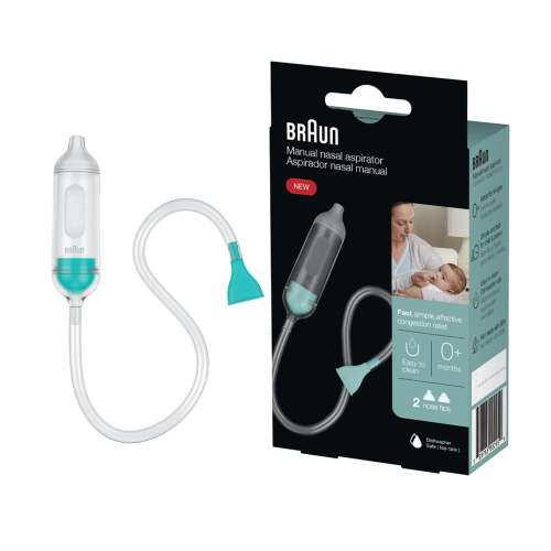 Braun Manual Nasal Aspirator with Two Nose Tips, HSA/FSA Eligible, BNA050US