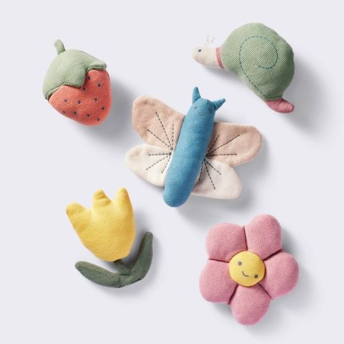 Soft Toy Set - 5ct - Garden - Cloud Island™: Sensory Development, Squeaks, Rattles, Cotton | Cloud island soft toys, Cloud island stuffed animals, Felt toys