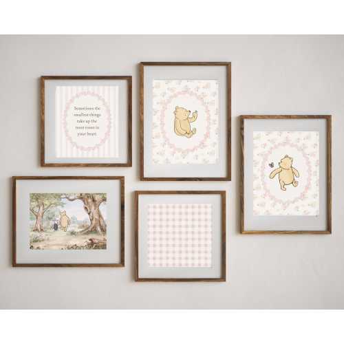 Classic Winnie the Pooh Prints Gallery Wall | Vintage Pooh Nursery Wall Art | Baby Shower Gift | Printable Baby Girls Room Decor | Download