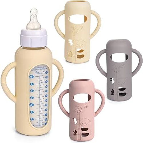 3 Pack Silicone Sleeves for Dr. Brown's Glass Bottles 8 OZ - Anti Breakage