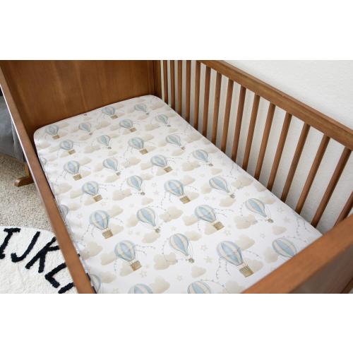 Multiple Hot Air Balloons -Baby Blue - Bedding, Decor, Duvet Covers, Fitted Sheets, Children's Room, Bedding, Hot Air Balloons, Kids Bedding