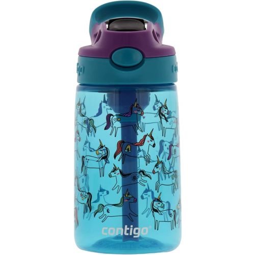 Contigo AUTOSPOUT Camping Hydration Water Bottles, 14oz (Pack of 1), Unicorn