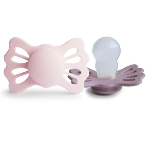 FRIGG Lucky Symmetrical Silicone Pacifier 2-Pack (6-18 Months) White Lilac/Twilight Mauve 6-18 months